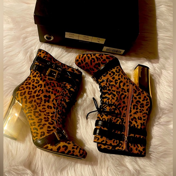 Leopard booties by June Ambrose - Picture 1 of 4